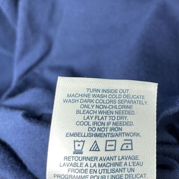 LANDS END Womens Navy Blue Cotton Jersey Swim Cover-Up Dress NEW Embellished S - Picture 8 of 9